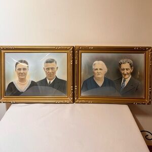 Vintage BUBBLE GLASS and Gold Picture Frames. Rare. Unique